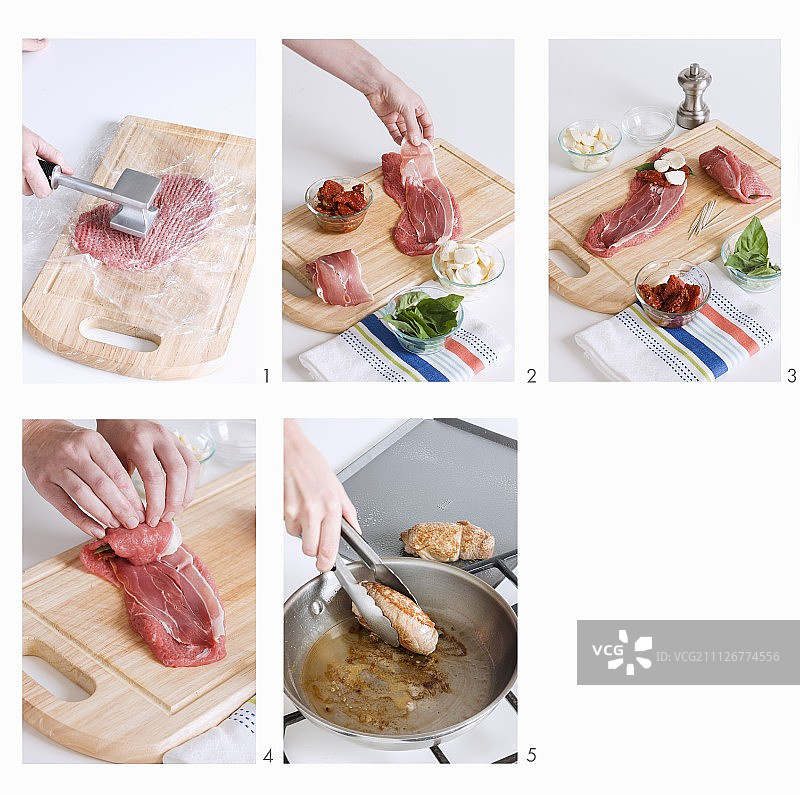 小牛肉卷制作图片素材