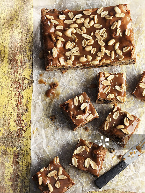 焦糖花生布朗尼图片素材