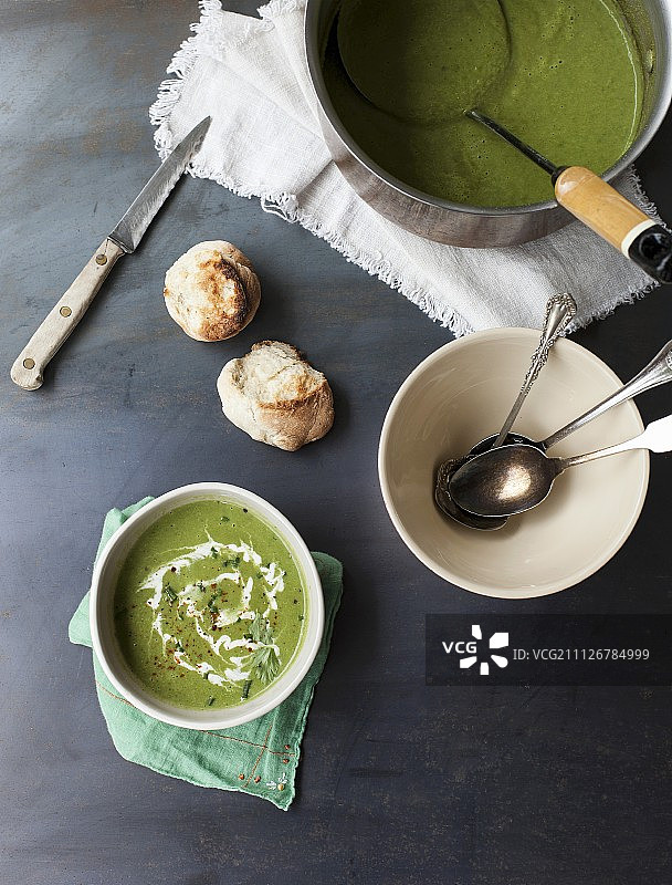 绿色豌豆汤图片素材
