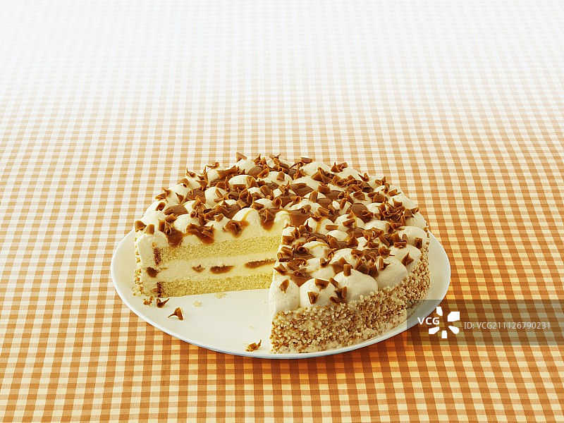 巧克力卷太妃糖芝士蛋糕切片图片素材