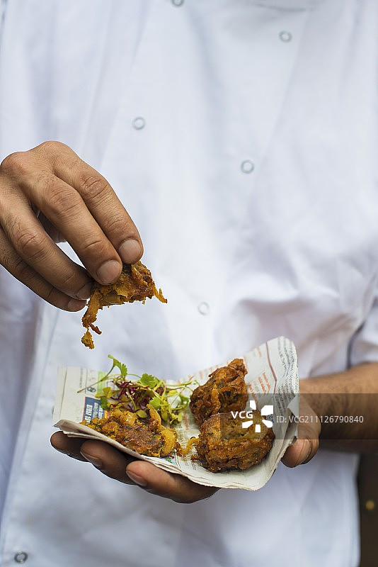 厨师与印度洋葱饼图片素材