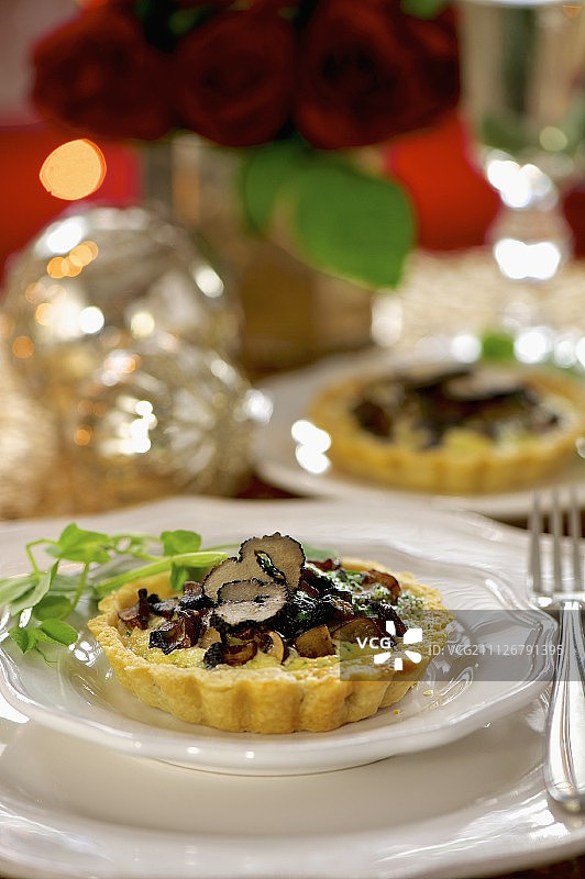 蘑菇松露挞图片素材