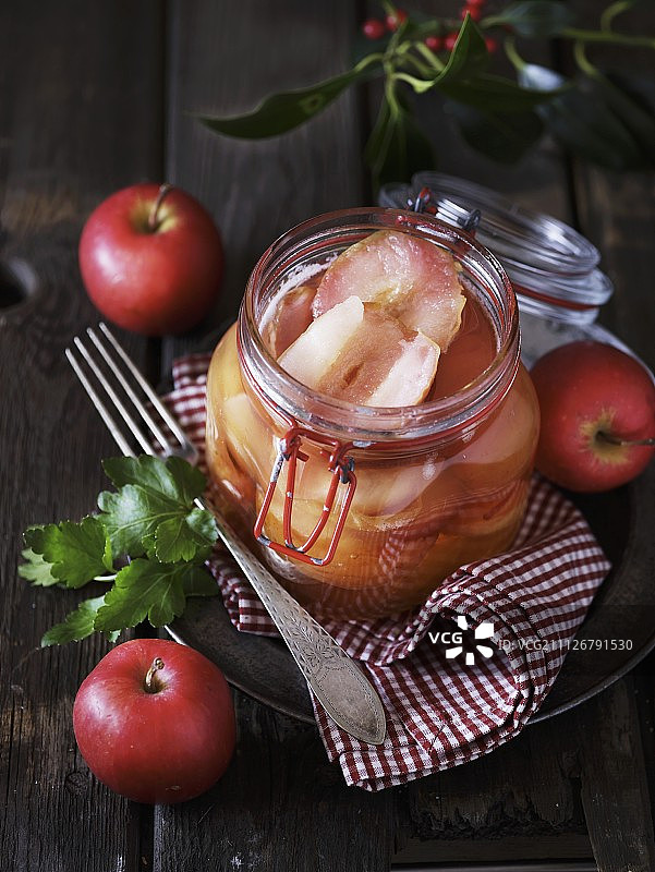 香料苹果罐子图片素材