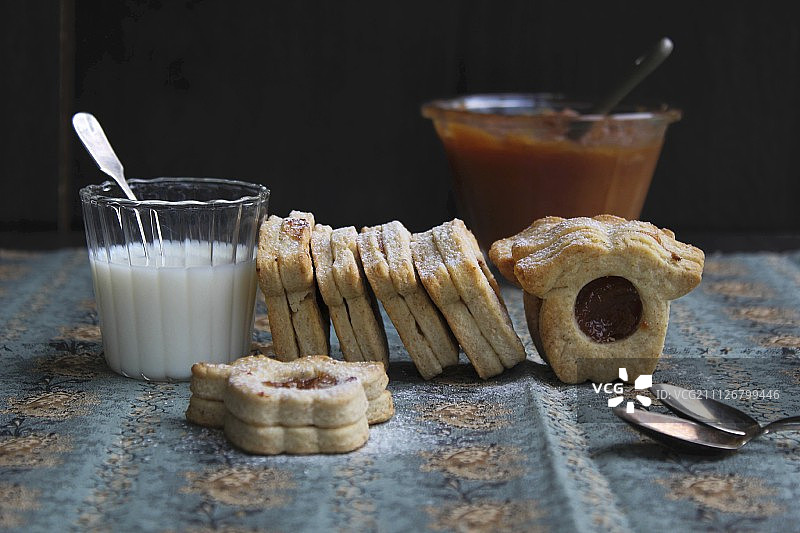 苹果酱夹心饼干三明治图片素材