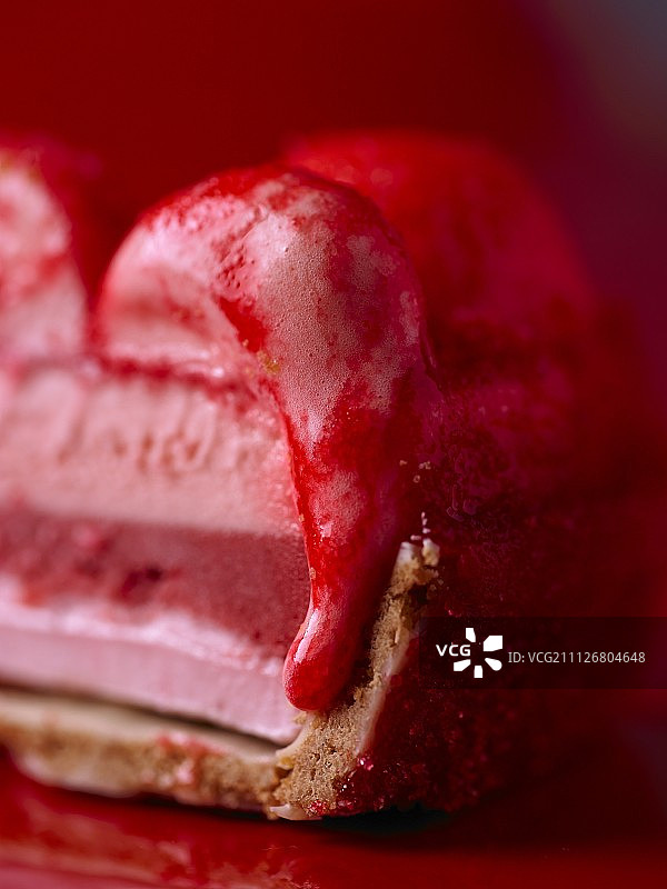 草莓冰淇淋水果酱冰淇淋蛋糕（细节图）图片素材