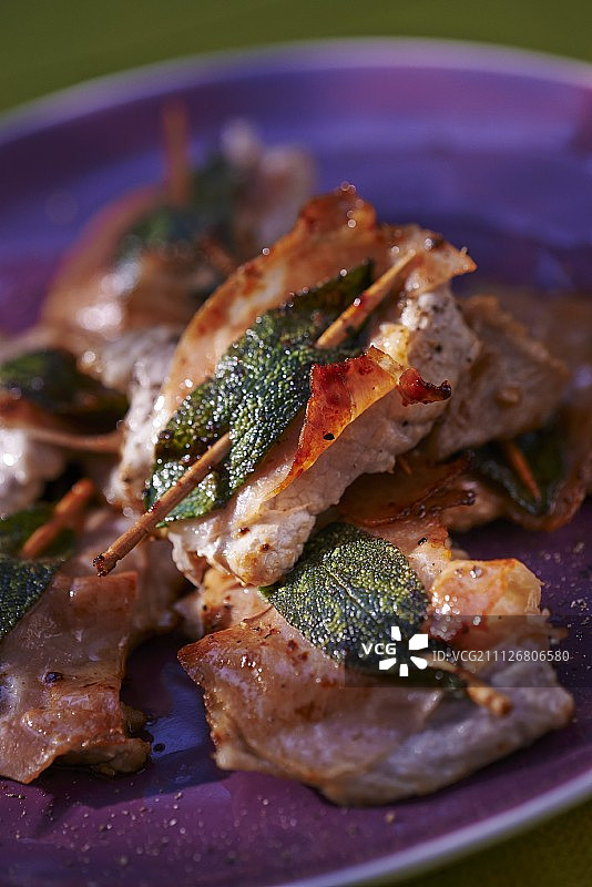 罗马风味盐煎肉片图片素材