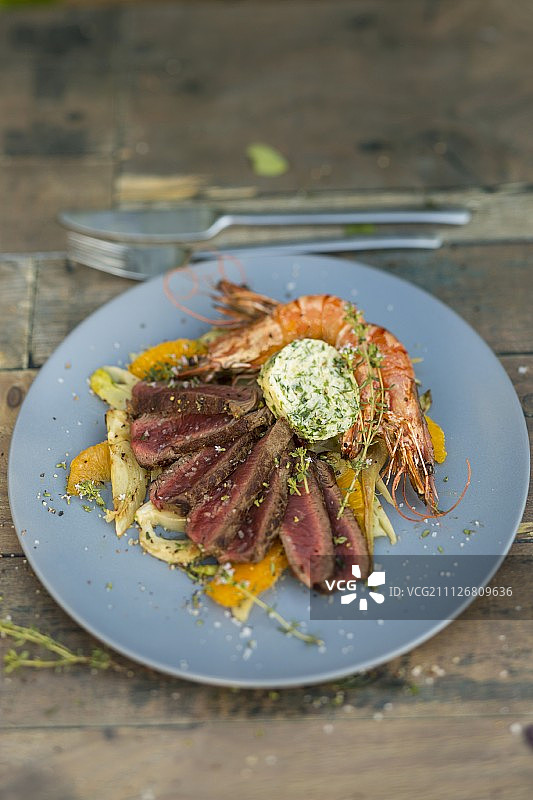 鲜虾牛排图片素材