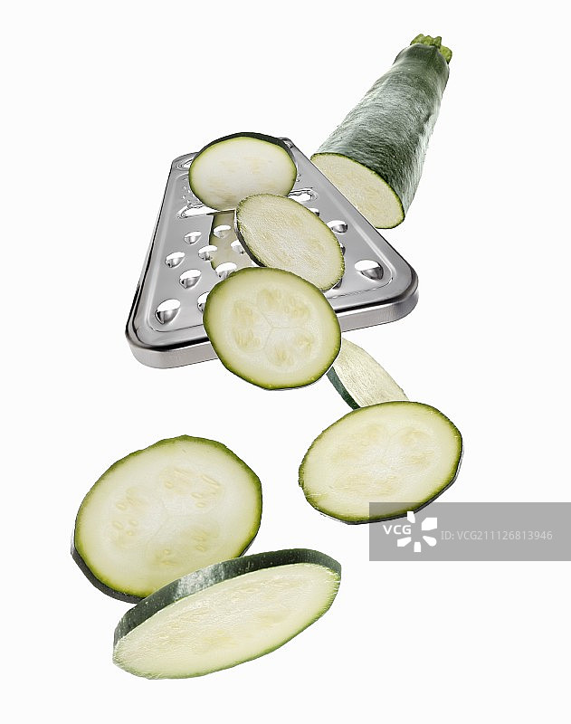 擦菜板、西葫芦和西葫芦片图片素材