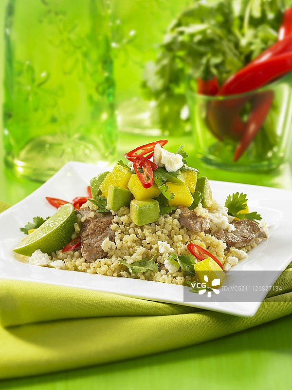 小米猪肉牛油果芒果辣椒美食图片素材