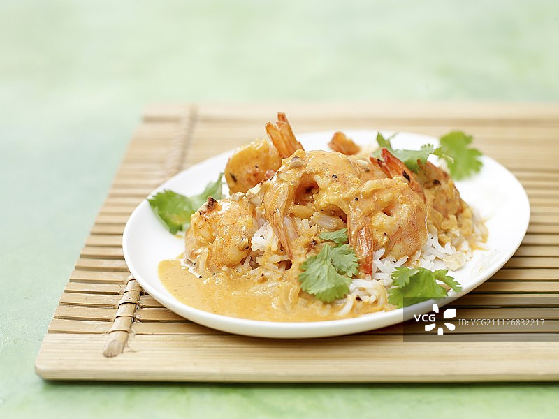 咖喱虾仁饭图片素材