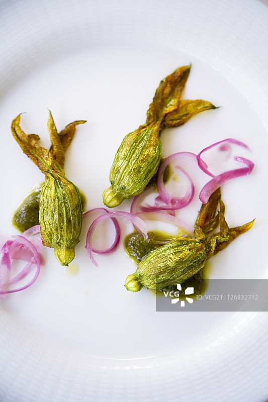 酿瓜花配杏仁酱（意大利）图片素材