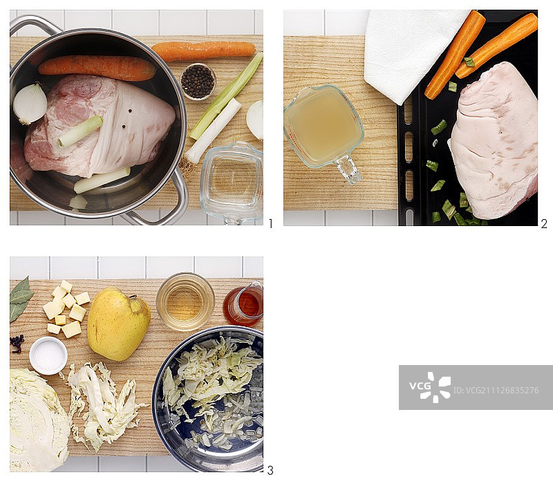 酸菜腌猪腿制作中图片素材