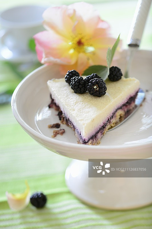 黑加仑底巴伐利亚奶油芝士蛋糕图片素材