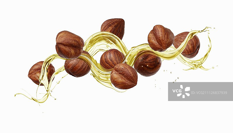 带有油的榛子图片素材