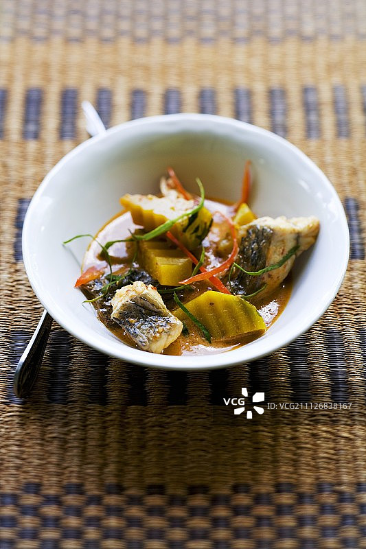 泰国红鱼咖喱配南瓜图片素材