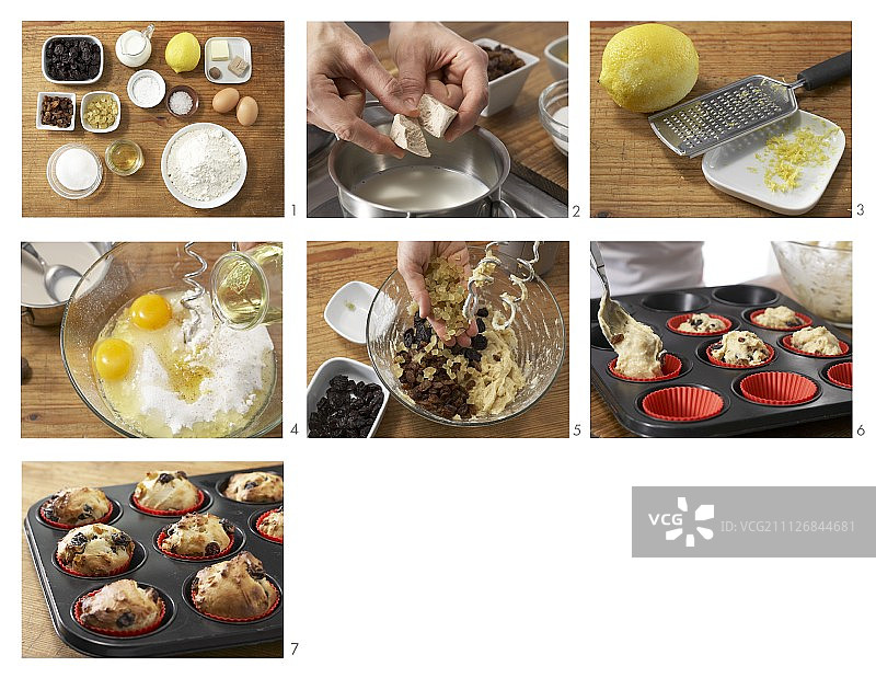 圣诞节潘妮托妮玛芬制作中图片素材