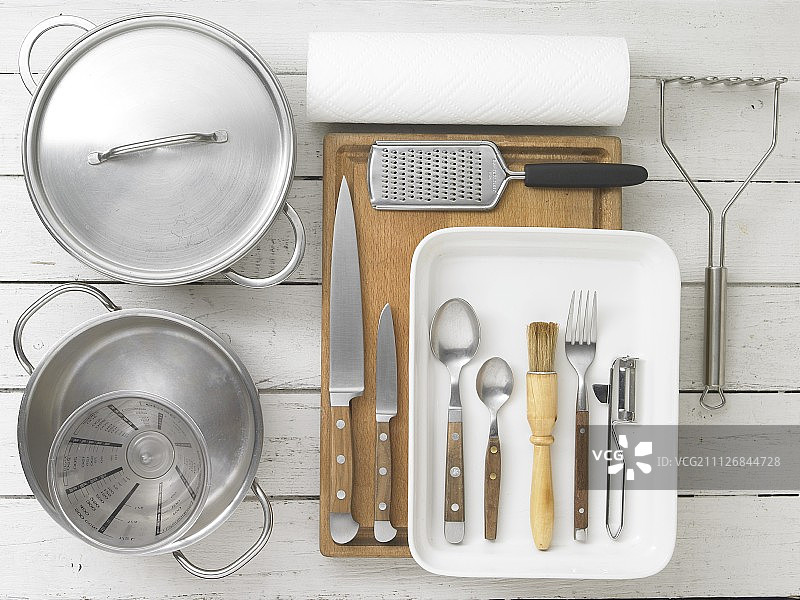 制作鸭肉的厨房用具图片素材