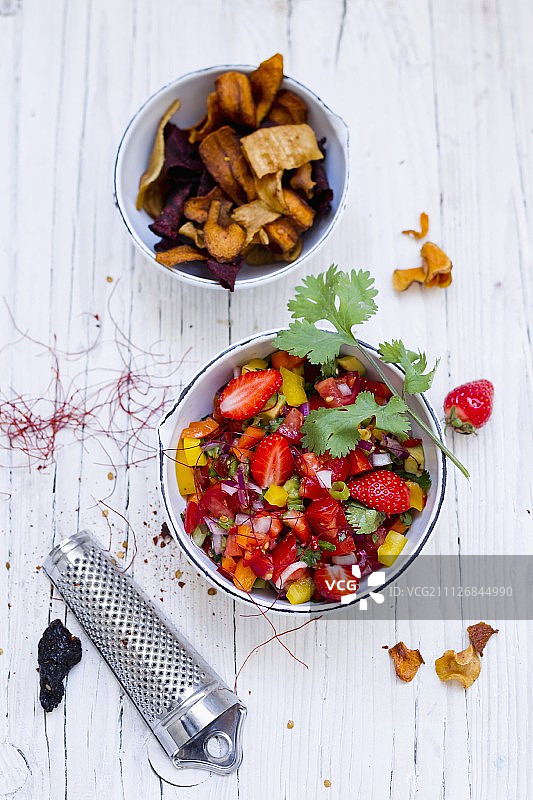 草莓莎莎酱（俯视）图片素材