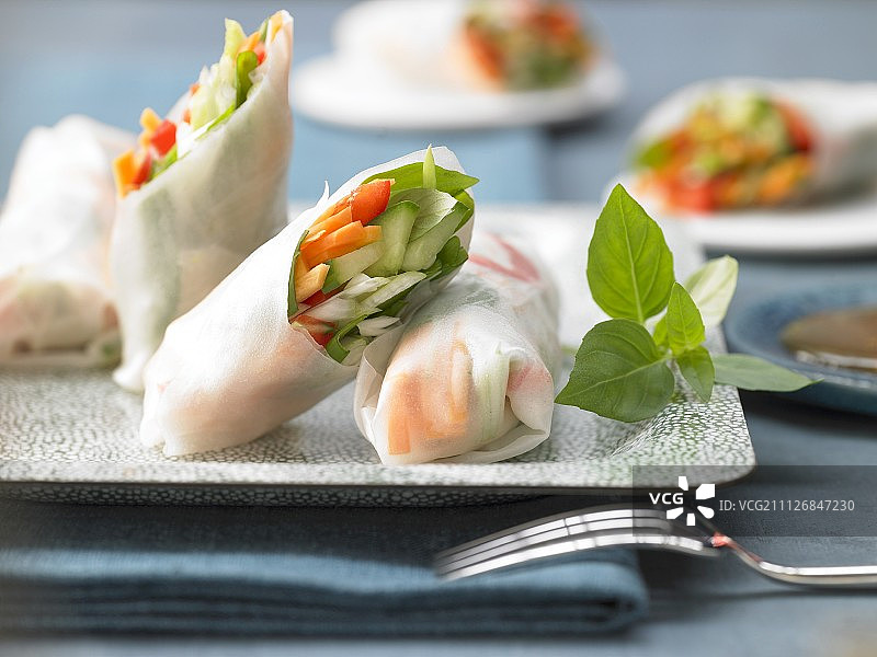 蔬菜米纸卷图片素材