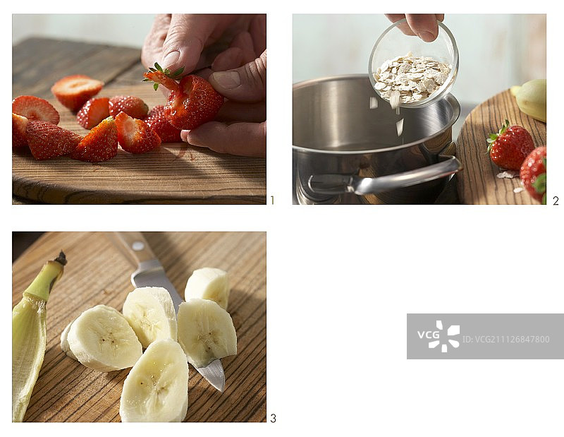 如何制作草莓燕麦片粥图片素材