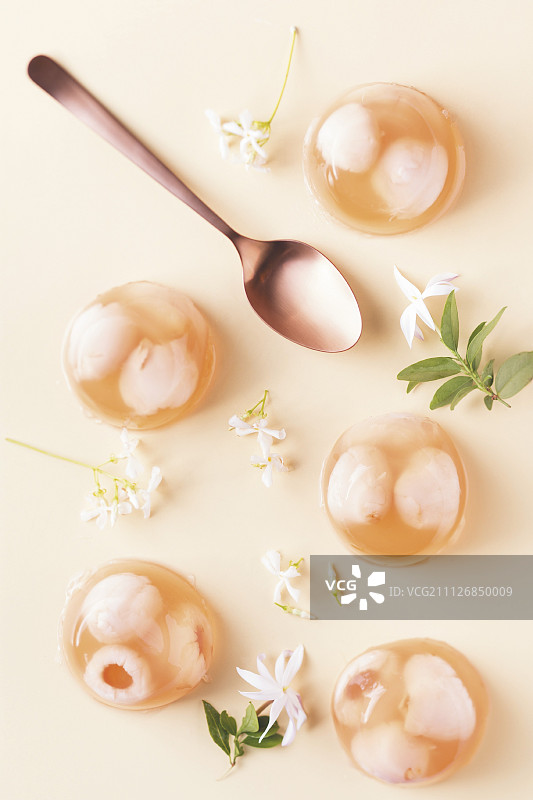 荔枝茉莉气泡酒冻图片素材