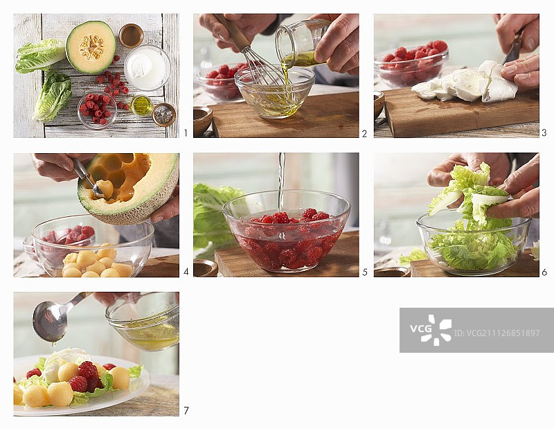 如何制作马苏里拉甜瓜沙拉图片素材