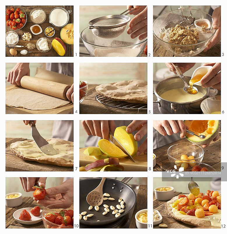 制作水果甜披萨图片素材