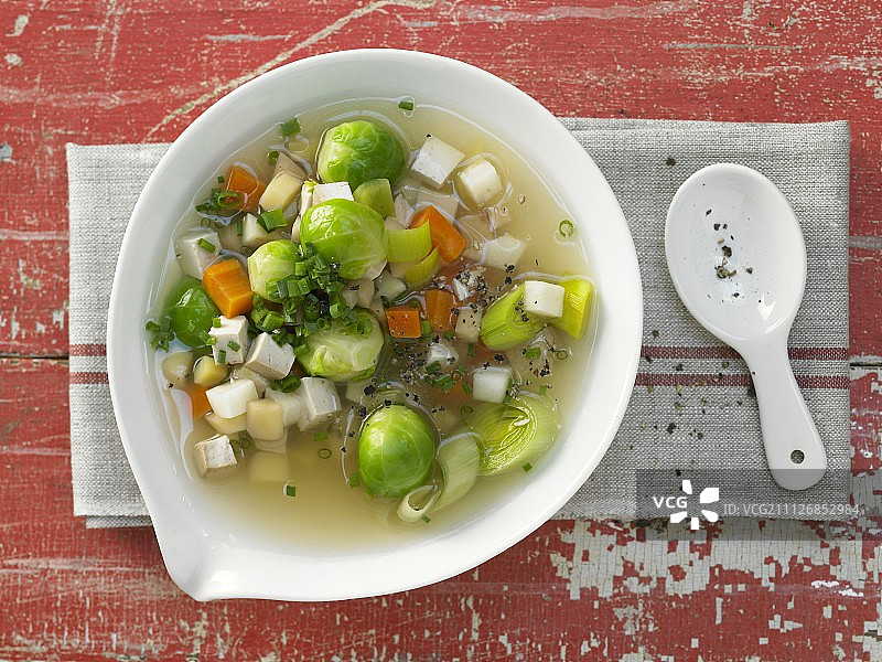 豆腐蔬菜土豆汤图片素材