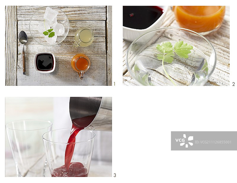 卷心菜胡萝卜甜菜根混合果汁的制作方法图片素材