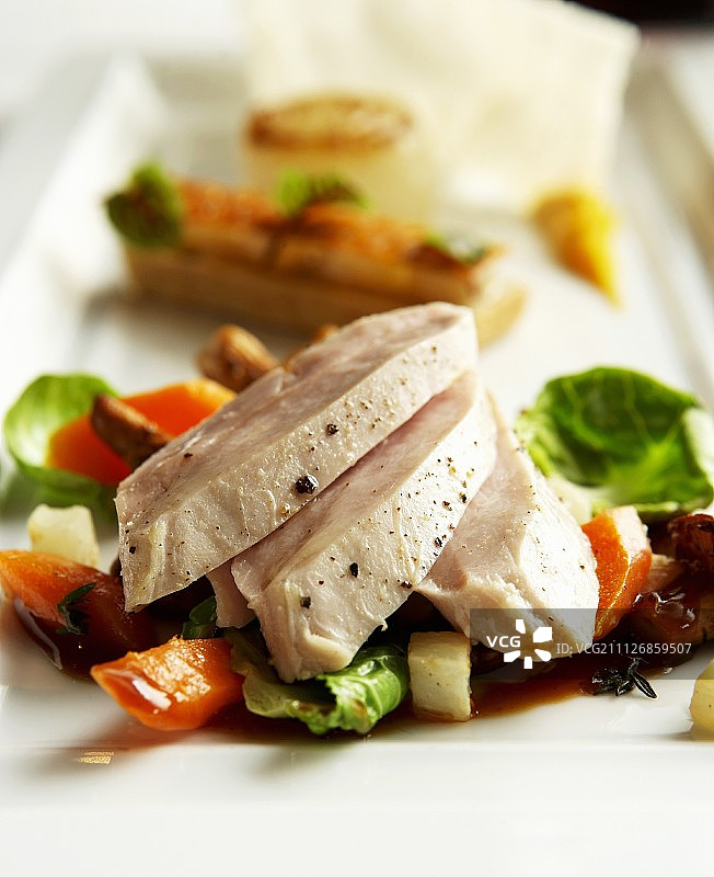 蔬菜雉鸡胸脯肉图片素材