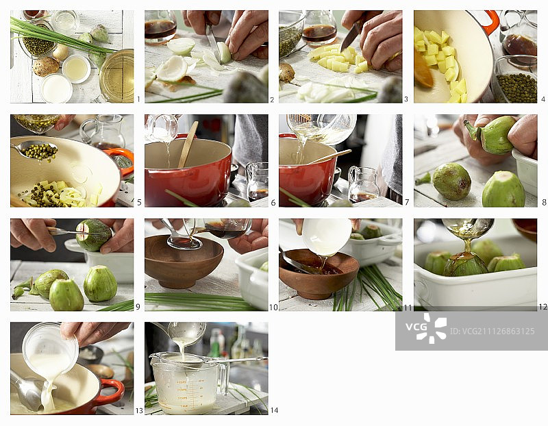 如何制作青胡椒烤无花果汤图片素材