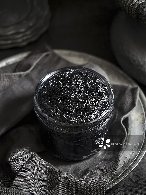 有机黑色芝麻酱（黑芝麻制成）图片素材