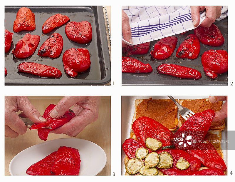 去皮的红辣椒，用于蔬菜烘烤图片素材
