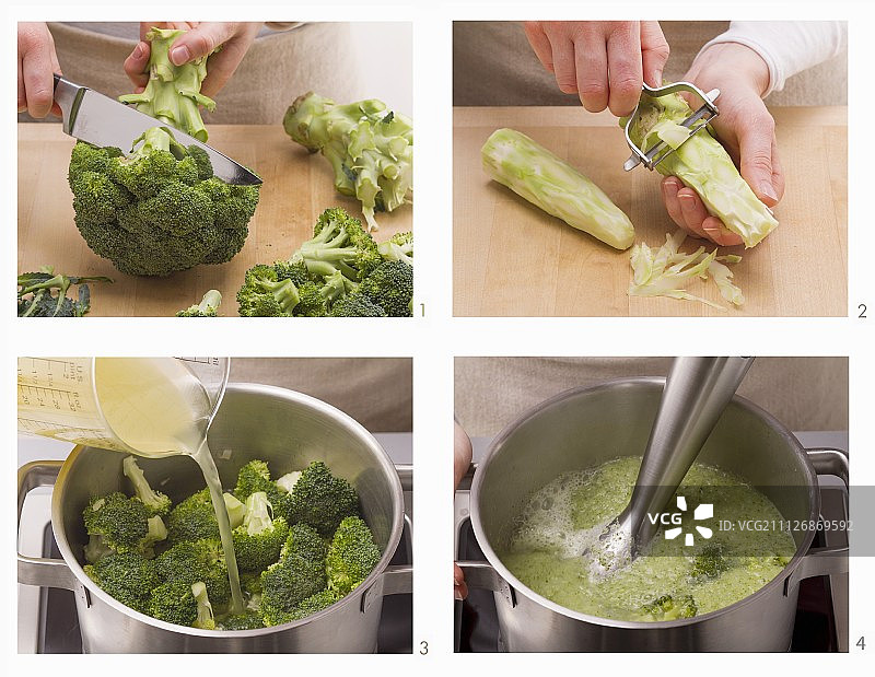 制作西兰花奶油汤图片素材