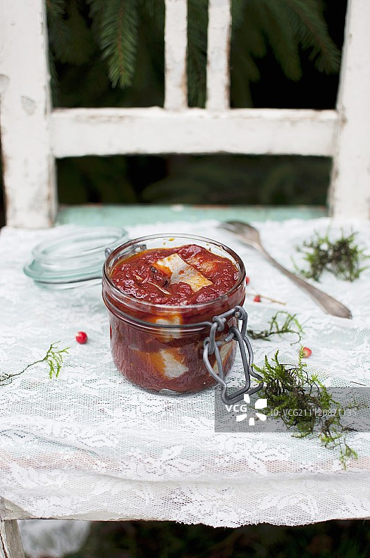 圣诞节的传统腌鲱鱼（波兰）图片素材