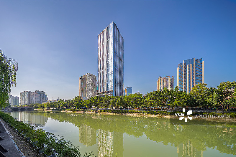 成都锦江区府南河景色图片素材