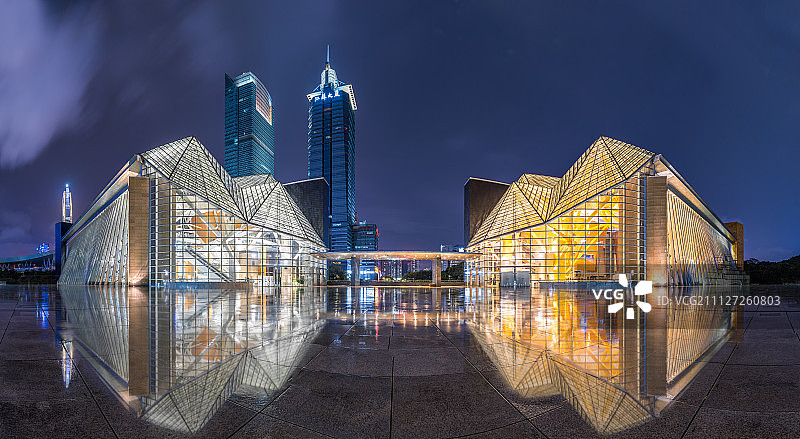 深圳音乐厅&深圳图书馆全景图图片素材