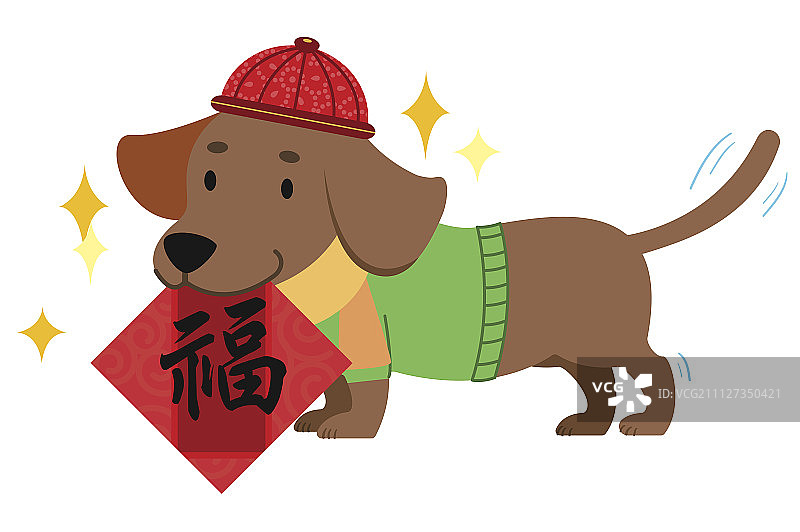 新年,狗年,腊肠犬图片素材