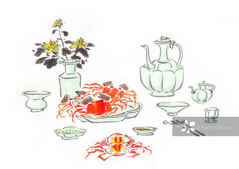 秋高蟹黄九月九图片素材