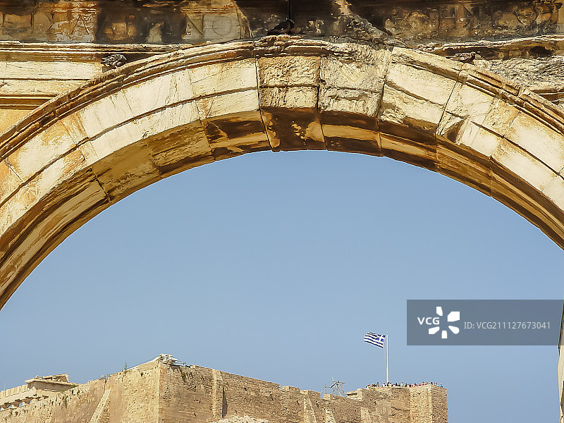 雅典夜间的哈德良门图片素材