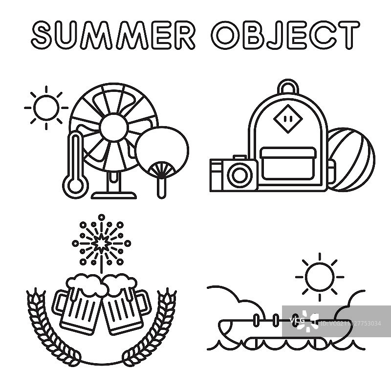 夏季物品套装017图片素材