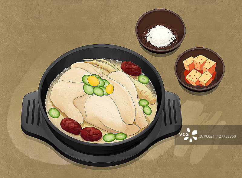 韩国美食插画007图片素材