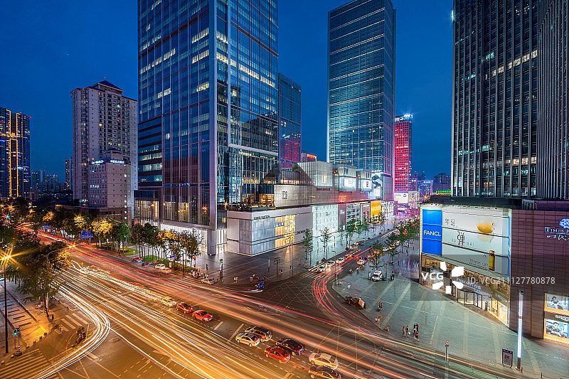 成都红星路口IFS夜景图片素材