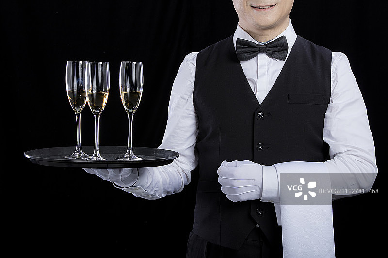 男服务员肖像图片素材