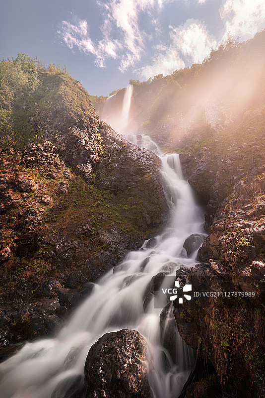索契红波利亚纳的波利卡列瀑布图片素材