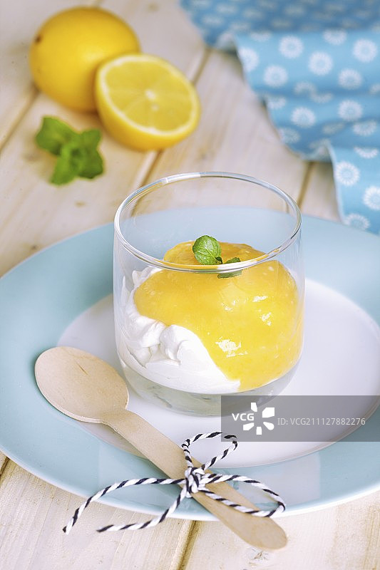 柠檬凝乳酸奶奶油图片素材