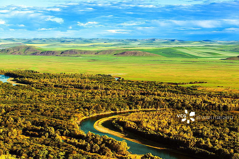 美丽的呼伦贝尔根河湿地图片素材
