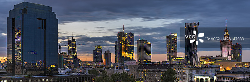 华沙市中心全景图片素材