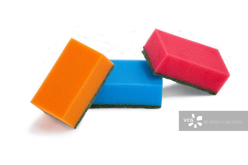 排列在白色背景上的各种百洁布图片素材