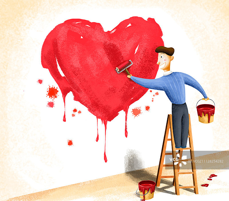 分享爱心插画图片素材